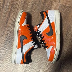 Nike Dunk Low ID Orange and White Shoes with Black Details